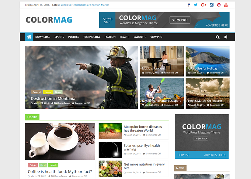 ColorMag theme