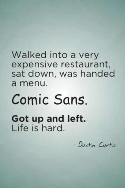 say no to comic sans